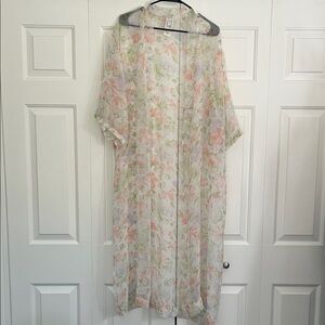 Vintage Eve Stillman Sheer Floral Robe Medium